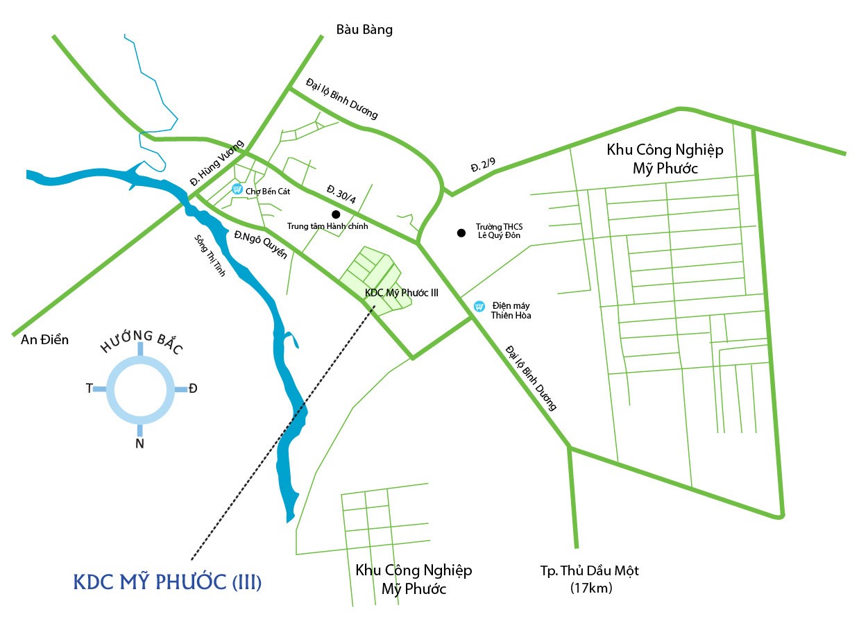 Mở bán đất nền tại KDC Mỹ Phước - Bến Cát