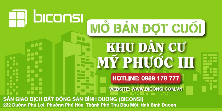 Mở bán đợt cuối đất nền nhà phố KDC Mỹ Phước III (Bến Cát)