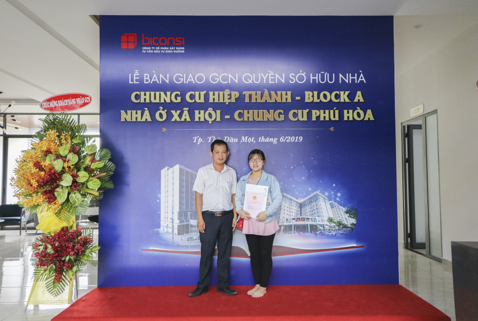 Biconsi bàn giao giấy chứng nhận quyền sở hữu cho các căn hộ chung cư Hiệp Thành block A và chung cư Phú Hòa - Tháng 6/2019