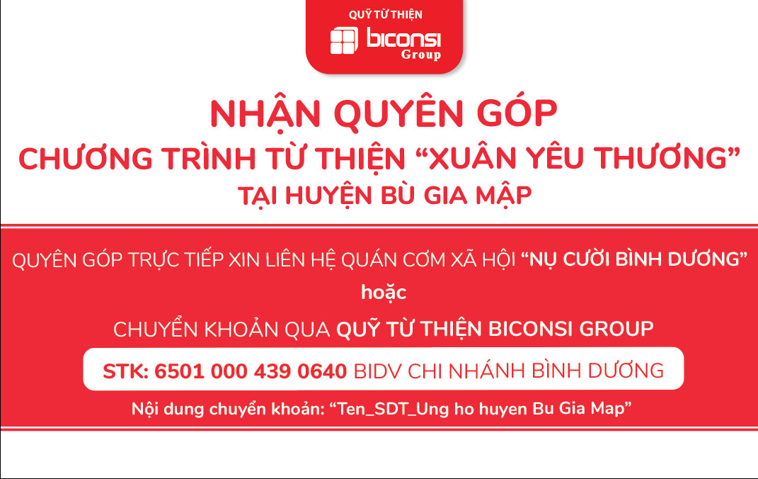 Quỹ Từ thiện Biconsi Group kêu gọi quyên góp chương trình "Xuân Yêu Thương 2022"