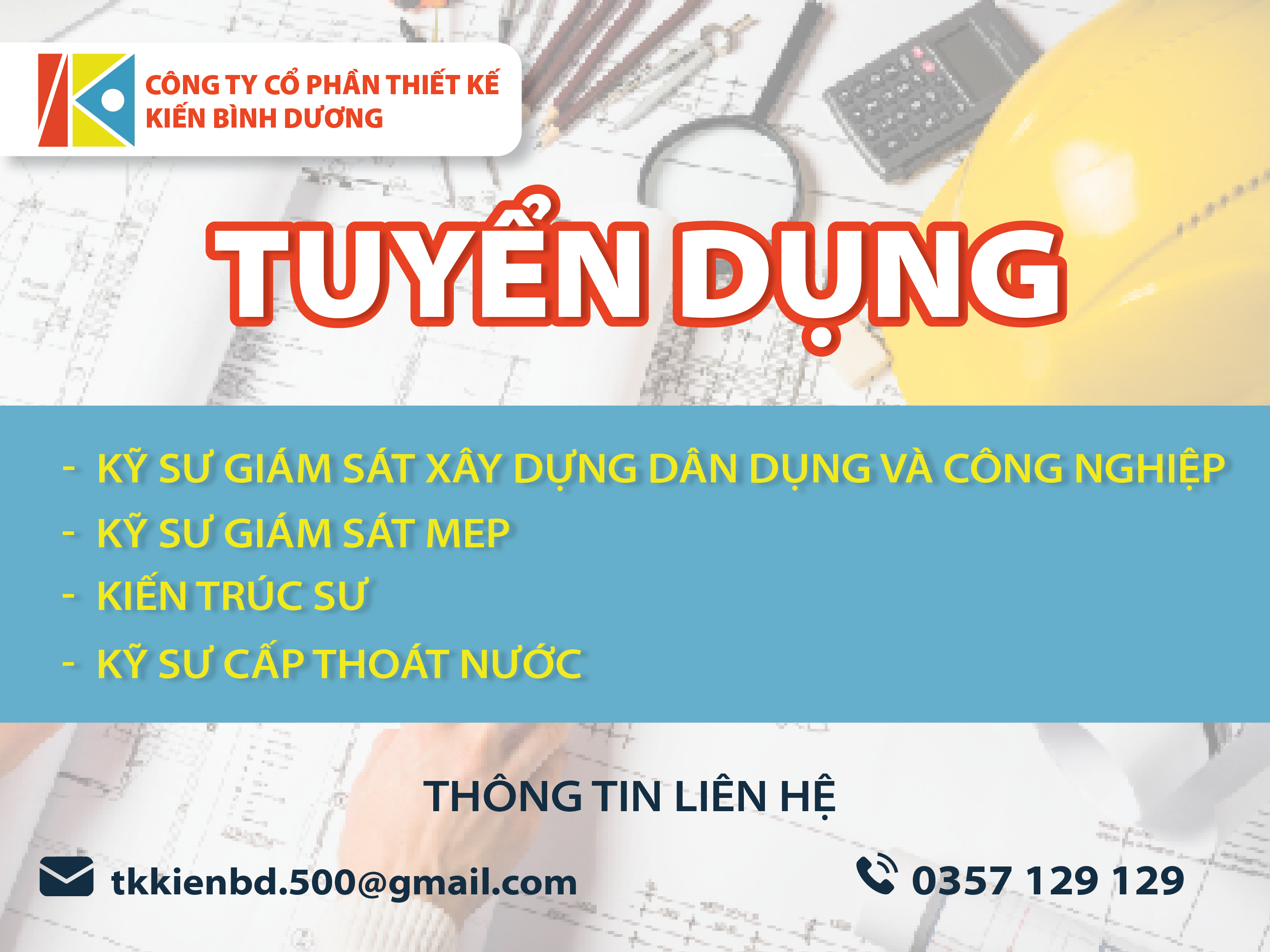 Công ty Cổ phần Thiết kế Kiến Bình Dương tuyển dụng nhân sự năm 2026